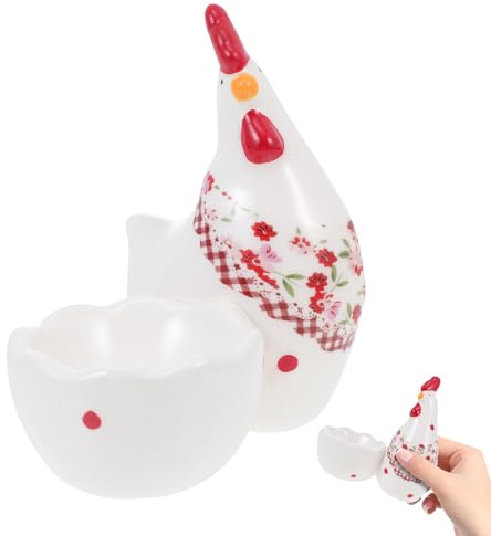 Mikinona Ceramic Egg Cup Mini Storage Holder Single Egg Tray Cute Floral Pattern Adornment Desktop Decor for Breakfast and Home Kitchen Use
