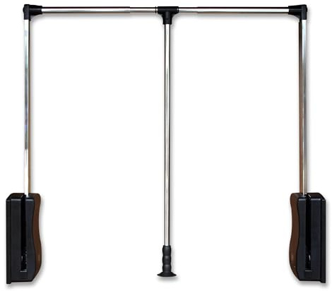 STORKING Kleiderlift für Schrank, Ausziehbarer Kleiderlift,Kleiderstange Schrank,Verchromt Aluminiumlegierung,Two-Way Buffering Side,für hohe Kleiderschränke (89-120cm)