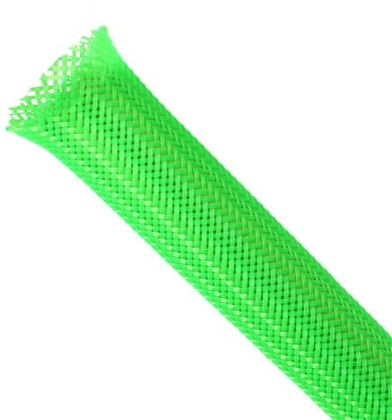 Braided Expandable Cable Sleeve, PET Wire Loom, Flexible Mesh Sleeving Cord Management for TV, Computer, Home Theater, Automotive, Protect Cat from Chewing Cords (Green, 1 x 25ft)