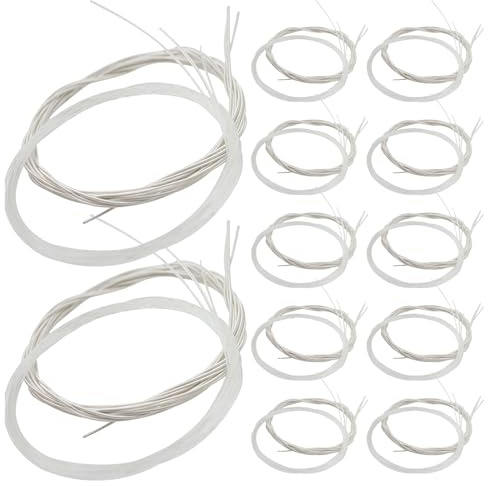 UPKOCH Corde per chitarra acustica in nylon da 24 pezzi - Set di corde per chitarra classica trasparenti - Terminale di fissaggio per sostituzione a media tensione - Basso rumore per concerti e