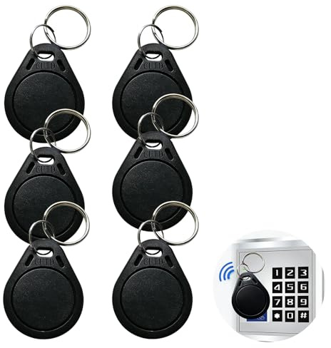 tiyiyok 6 Stück RFID Schlüsselanhänger, 13,56 MHz Programmierbare CUID RFID Chips & NFC Tags, RFID Chip, Transponder Chip, für Tortüren, Büro, Zugangskontrollsystem, UID Modifizierbar (Schwarz)