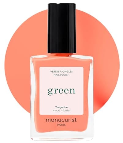 Manucurist Green Nagellack Tangerine Neon Orange - Nail Polish | Nagellack Schnelltrocknend - Nägel Selber Machen - Vegan 12-freier - Plant-Based - Made in France