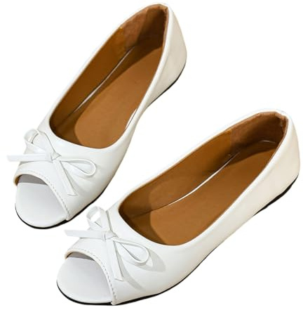 Sandales Femme d'été Ballerines à Bout Ouvert Semelle Plate Slip-on Chaussures De Marche Confortable Tendance Chaussures Légères à Enfiler Extérieur Plage Vacances 43