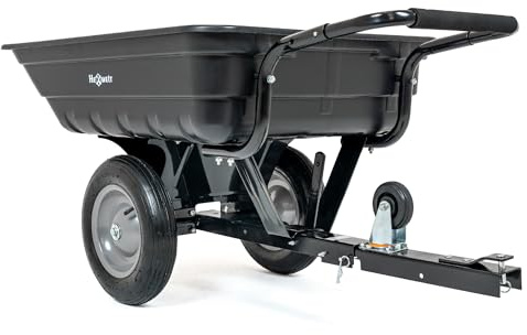Anhänger für Rasentraktor und Quad 200 kg, Gartenanhänger mit ABS-Wanne 200 L, Transportanhänger für Holz, Erde, Laub und Gartengeräte, leichte robuste Gartenkarre, 130 x 77 x 65 cm