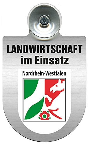 Einsatzschild für Windschutzscheibe incl. Saugnapf - Landwirtschaft im Einsatz - Wappen nach Wahl - 309460 Farbe Region Nordrhein-Westfalen