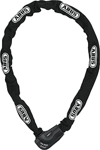 ABUS Kettenschloss Granit CityChain XPlus 1060 – Motorradschloss aus gehärtetem Stahl – 110 cm – Schwarz