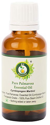 R V Essential Reines Palmarosa Ätherische Öl 5ml (0.169 Unzen) - Cymbopogon Martinii (100% reiner und natürlicher Dampf destilliert) Pure Palmarosa Essential Oil