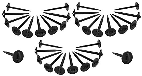 Preiswert&Gut 30x Heringe aus Kunststoff – Schwarze Zeltheringe, 9 cm Länge, Durchmesser 7,5 mm – Perfekt für Bodenplanen oder Zeltteppich Befestigung Plastik Campingzubehör