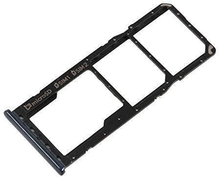 jbTec Dual SIM-Tray/SD-Card kompatibel mit Samsung Galaxy A7 2018 - Kartenhalter Slot Schlitten Rahmen, Farbe:Schwarz