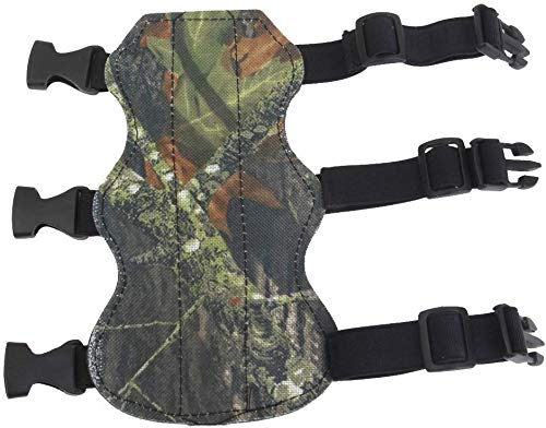 Inzopo 1 x Armschutz für Bogenschießen, Recurvebogen mit 3 Gurten, Camouflage.