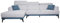 Mendler Sofa HWC-G44, Ecksofa L-Form 3-Sitzer, Liegefläche Nosagfederung Taschenfederkern verstellbar 277cm - Links, hellgrau