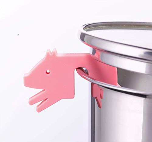 Topfdeckelhalter Schwein, pink, Silikon I Zubehör für Kochtopf, Pfannen-Deckel und Kochgeschirr I Kleine, Lustige, Bunte Küchenhelfer I Topfwächter Schwein I Farbe pink