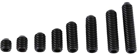 aqxreight - Viti senza testa M3, 200 pezzi M3 Grade 12.9 Viti a testa cilindrica con punta a tazza in acciaio al carbonio Elementi di fissaggio 3/4/5/6/8/10/12 / 14mm Nero