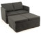 Izzitoo Sofa Bed Double - 2 Seater Adult Guest Bed Settee - Folding Futon Two Seat Sofabed - for Bedroom, Living Room, Office Furniture - Collapsible - Black Charcoal