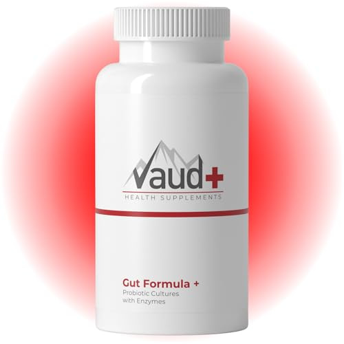 VAUD Probiotika Kapseln | 10 Bakterienstämme (Bifidobacterium) | 9,6 Mrd. KBE je Portion | Mit FOS, Enzymkomplex & Vitamin C | Magensaftresistent | Vegan | 100 Kapseln