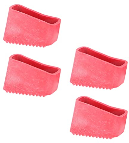 Housoutil Ladder Rubber Feet, 4PCS Non Slip Ladder Feet, Insulated Ladder Rubber Feet, Red Ladder Feet Replacement for Engineering Ladders