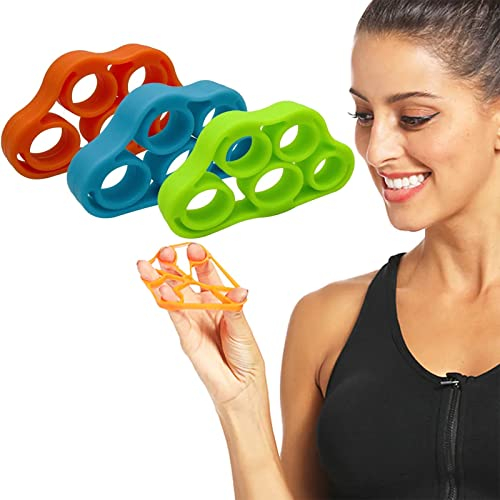 Fingertrainer Handtrainer Silikon, Fingertrainer,Handkraft Trainer,Finger Extensor Exerciser,Handgriffverstärker, Verstellbarer Fingerdehner für Kraft Steigern Krafttranieren
