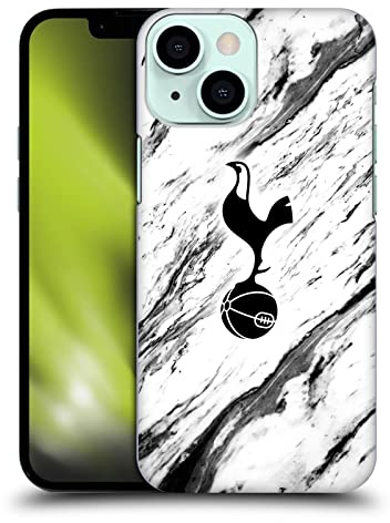 Head Case Designs Officially Licensed Tottenham Hotspur F.C. Black And White Marble Badge Hard Back Case Compatible With Apple iPhone 13 Mini
