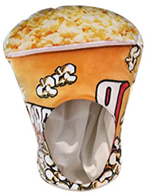 F Fityle Schöne Plüsch Popcorn Hut Party Kostüm Hut Kopfbedeckung Neuheit Hüte Halloween Cosplay Kopfbedeckung Kopfschmuck Karneval Festival Dress up Hut