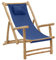 ZHOUMIN Liegestuhl, Gartenliege, Sonnenliege, Relaxliege, Deckchair, Terrassenstühle, Beach Chair, Saunaliege, Bambus und Canvas Marineblau