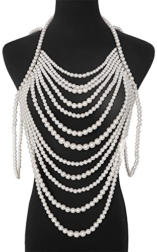 Stakee Weiß Perlen-Körperkette - Frauen, Erwachsene - Modern - Zink - Kette - Frauen - Necklaces