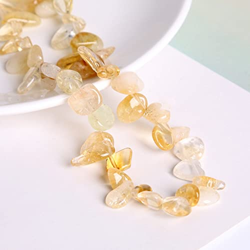 Wambere Unregelmäßige Stein-Perlen, natürliche Edelstein-Perlen,Naturform Edelsteine Perlen Halbedelsteine mit Loch zum Schmuck Basteln Auffädeln DIY Ohrringe Armbänder Ketten Länge 87cm,Hellbraun