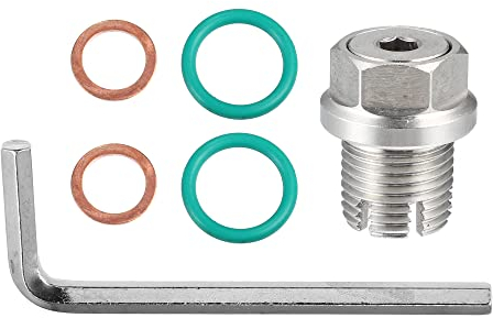 A ABSOPRO Tappo Coppa Olio Motore 1 Set M16.1-1.5 x 15mm Kit Tappo Scarico Olio Piggyback per Auto Oversize
