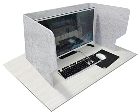 Akustischer Schreibtischteiler Schalldämpfende Büro-Trennwand, Schutz der Privatsphäre, Schreibtisch-Trennwand mit 4 Halterungen, freistehende Desktop-Sichtschutzwand, zusammenklappbar, tragbar, halt