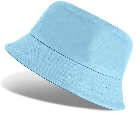 Tuopuda Fischerhüte Bucket Hat Unisex Sonnenhut Baumwolle Buckethut Faltbar Fischerhut Anglerhut Sommer 56-58cm, Blau-B