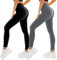 SINOPHANT 2er Pack Leggings Damen High Waist - Sportleggins Elastisch Yogahose Blickdicht Fitness Gym Yoga(2 Schwarz/Grau,XXL)
