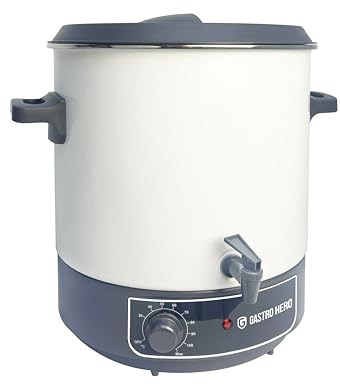 GastroHero Glühweinkocher 23L I Einkochautomat elektrisch mit Auslaufhahn I Einkochtopf mit Thermostat 30-110°C I Suppentopf & Glühweintopf | 1800 W Leistung