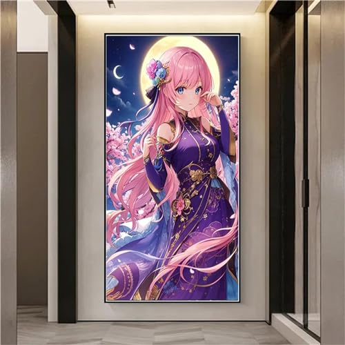 Diamond Painting Erwachsene GroB XXL 70x35cm, DIY 5D Diamant Painting Bilder Anime Mädchen Diamond Art Painting Full Diamond Painting Kinder Set Diamant Malerei Stickerei Home Wand Dekor W-1876