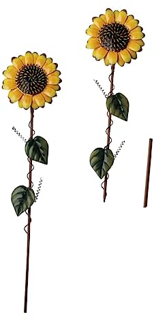 VANZACK Sonnenblumen Gartenstecker 2 Stück aus Eisen, Dekorativ für Draußen