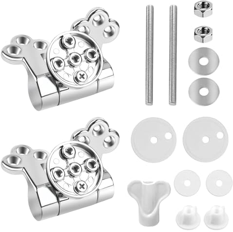 Cerniere per Sedile WC, 2 Pezzi Cerniera per Coperchio WC, Coperchio Delicata Cerniera di Ricambio, Cerniere Tavoletta WC, Cerniere Copriwater, Comuni Coperchio Water Cerniere WC per Tutti i Sedili