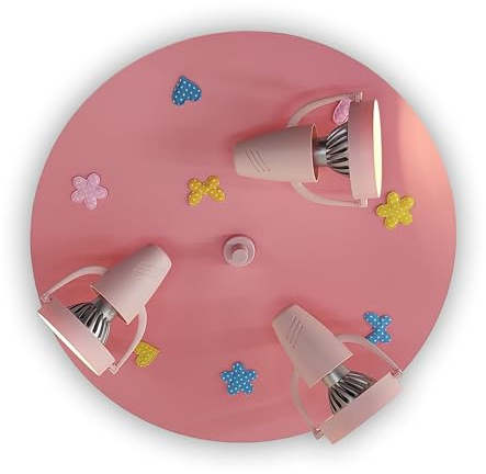 Niermann Standby Strahler Blumenwiese, rosa3 x GU10, max. 35 Watt, Made in Germany, verstellbare Strahler, Spots, Kinderleuchte, Kinderlampe