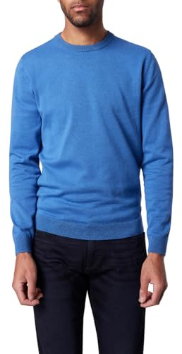 Pierre Cardin Herren Pullover Rundhals Strick RH | Männer Basic Strickpulli | Mordern Fit | Keine Washed | Federal Blue 5064 6101 | M