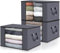 edihome, Cajas Almacenaje Ropa, Bolsas para Guardar Ropa, Organizador Armario, con Asas Reforzadas, Cajas Organizadoras, Fundas de Tela Resistente (Gris oscuro, Pack de 3)