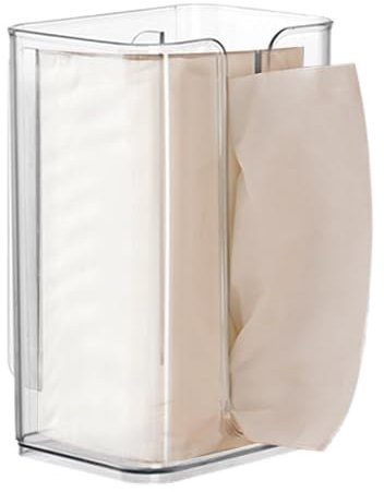 Porta da parete, dispenser trasparente per salviette, senza perforazione, scatola porta da parete, per cucina, camera da letto, bagno