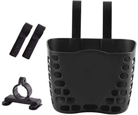 Weduspaty Fahrradkorb, Kinderradkorb, süße ausgehöhlte Kinder Fahrrad Fahrrad vorne Plastikkorb Kinder Fahrradkorb für Mädchen & Jungenbike, 19x13x14,5 cm, Kinderbike -Accessoires, Schwarz