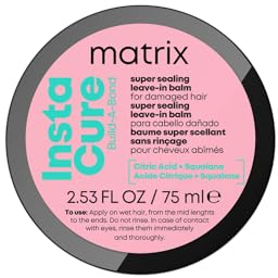 Matrix Leave-In Balsam für geschädigtes und chemisch behandeltes Haar, Mit Zitronensäure und Squalan, Für starkes und geschmeidiges Haar, Hitzeschutz & Anti-Frizz, Insta Cure Build-A-Bond, 1 x 75 ml