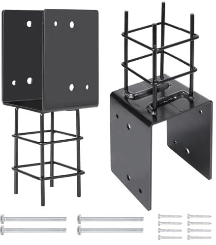 TPSHKE 6x 6 U-Shape Concrete Post Anchor, Heavy Duty 5mm 6 Gauge Stainless Steel Post Holder for Terrace Psot Base, Wood Gazebo, Fences, Deck Railings Wood, 1 Pack(Inner Dia 5.5x5.5