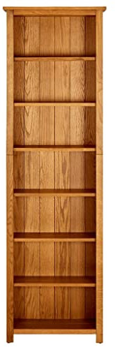 QJBSAVVA Manga Regal Cd Regal DVD Regal Regal Schlafzimmer - Bücherregal 7 Fächer 60x22x200 cm Massivholz Eiche für Wohnzimmer Büro Schlafzimmer Bibliothek