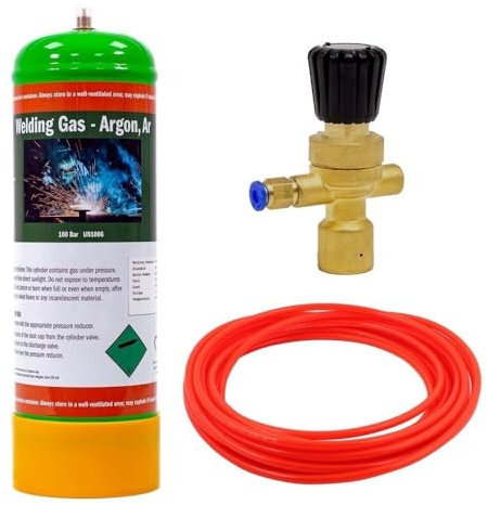 Argon CO2 Disposable Gas KIT Bottle MIG TIG Welding w/Regulator Hose 2.2L (Argon 100%)