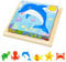 Kujinova Wooden Cube Puzzle, 6 In 1 Animal Puzzle 3D Cube Block Toys, Blocks 12, 2 x 12, 2 CM, Wooden Puzzles for 3+ Year Old, Environmentally for Girl Boy Birthday Gift Toy (C)