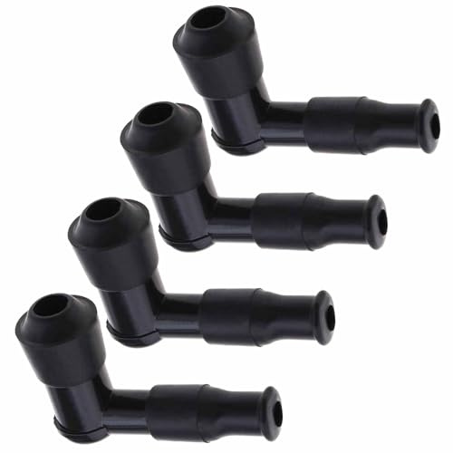 4-Piece 90-Degree Waterproof Spark Plug Covers - Compatible with 70cc-200cc Engines for Pit Dirt Bike ATV Motorcycle Motorbike - IGNITION CONNECTOR, CAP, SPARK, PLUG