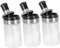 CLISPEED Set of 3 Honey Dispensers Glass Jars Spoon Lid for Honey Jam Marmalade Storage