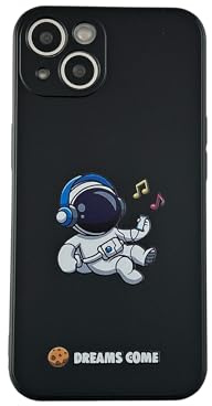 Yonds Queen for iPhone 15 Cute Case, Cool Cartoon Astronaut Space Planet Rocket Design Stylish Bumper Cover Soft TPU Protective Anti-Slip Shockproof Fashion Case(iPhone 15, Earphone Music)