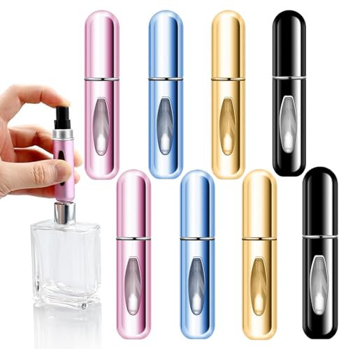 ZesNxj 8 Stück Perfume Travel Bottle, Parfum Zerstäuber für Unterwegs, Parfümzerstäuber Nachfüllbar, Parfüm Abfüller für Handtasche Reise Zerstäuber Ferien(Polychrom)