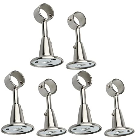 Gardinenstangenhalterungs-Set aus Aluminiumlegierung, robust, zur Wandmontage für Stangen mit 28 mm Durchmesser, 6-teilig