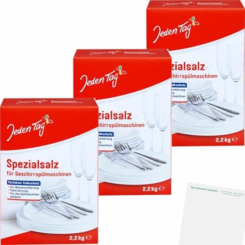 usy Bundle für Jeden Tag feines Spezialsalz für Spülmaschine 3er Pack (3x2,2kg Packung) + usy Block